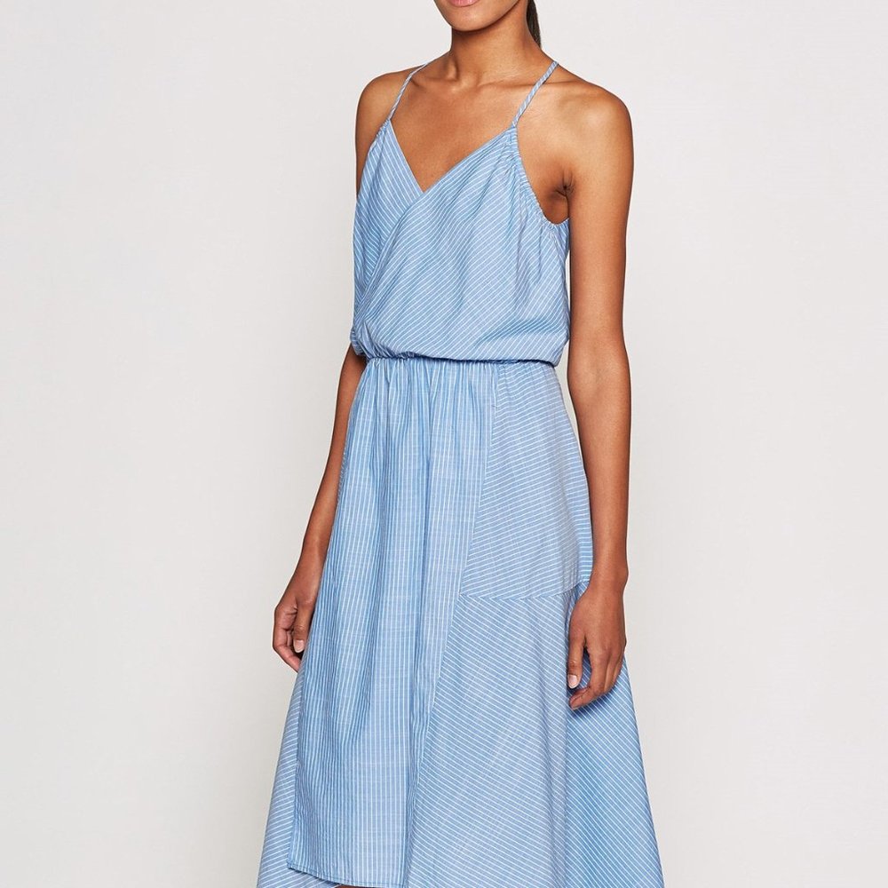 Joie Hepzibah Striped Chambray Wrap Dress